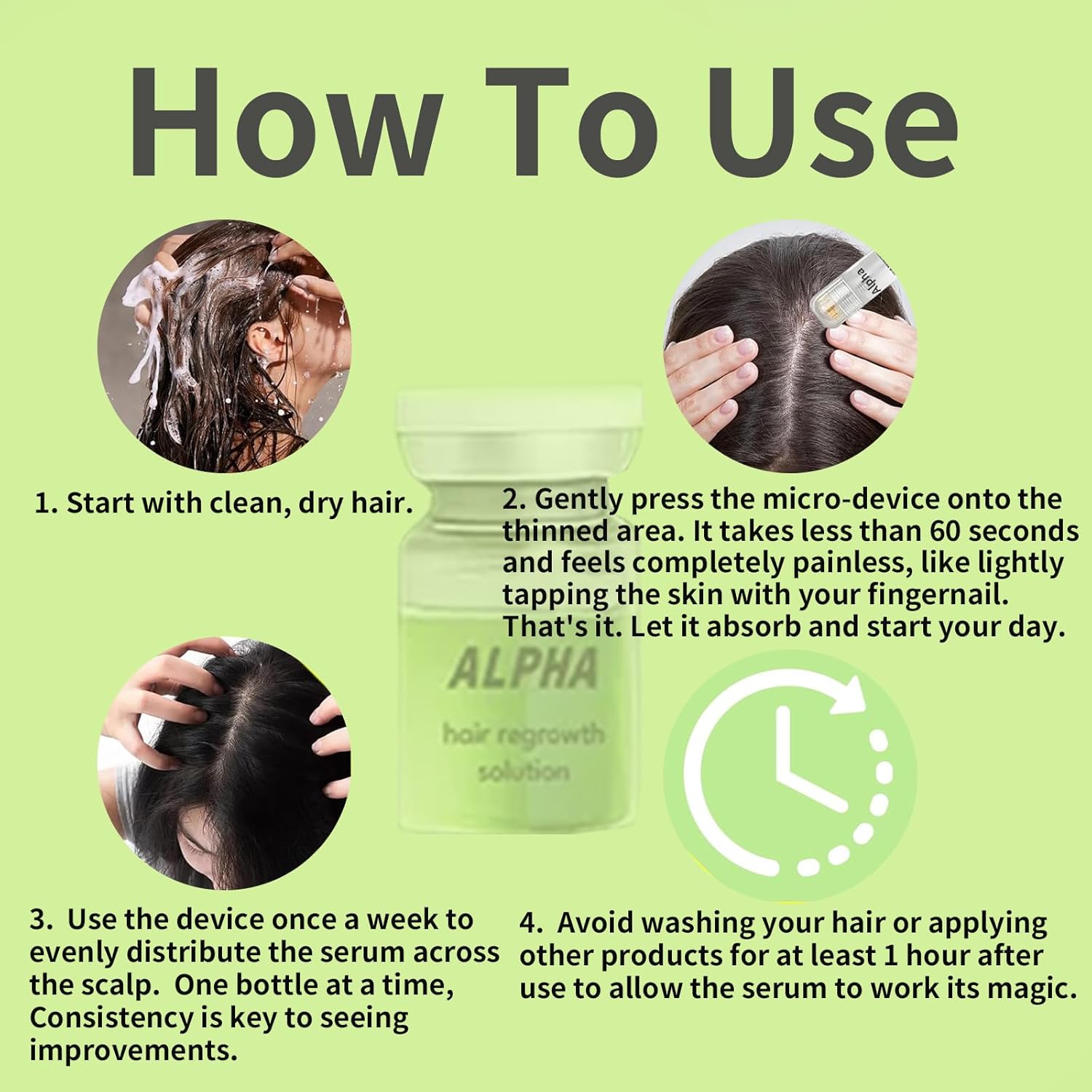 Hair Regrowth System, Advanced Hair Growth Treatment Ginseng, Eclipta Prostrata, Peppermint Oil and Ginger Root, Strengthens Hair Roots, for Men and Women (1 box) - Image 7