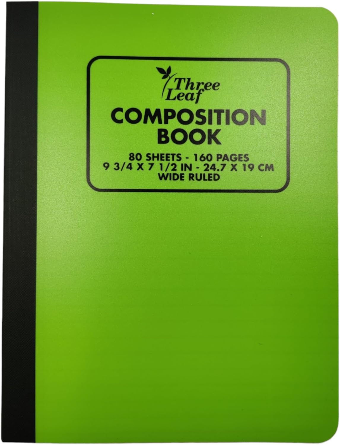 three leaf 80 Sheets, 9-3/4 X 7-1/2, Assorted Poly Cover Composition Notebook, Wide Ruled, Pack Of 12, Writing Journal Notebook, Home School Supplies For College Students & K-12, Poly Cover Notebook