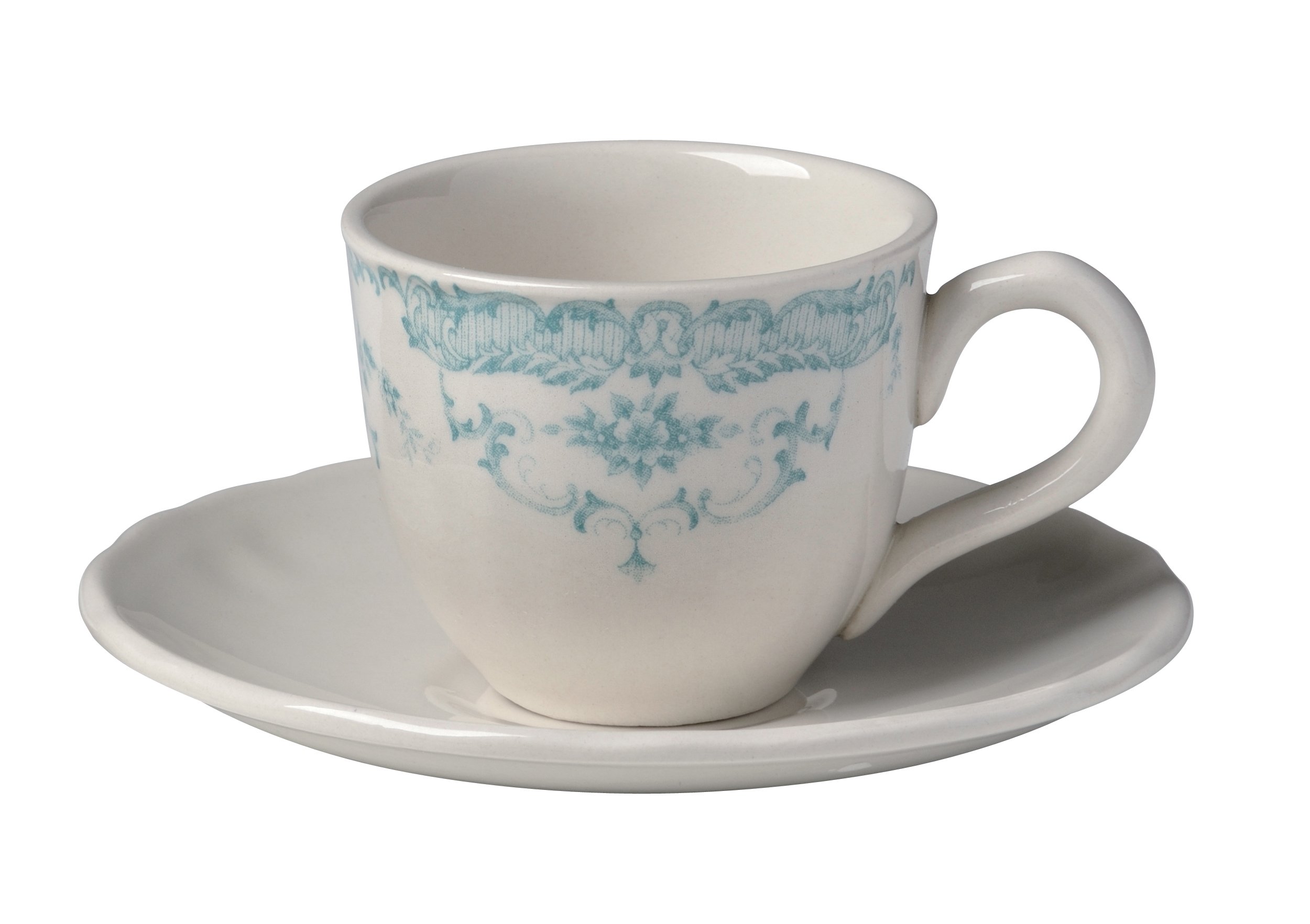 BITOSSI HOME BID252 Set 6 tea cups with saucer, Rose Collection, Turquoise