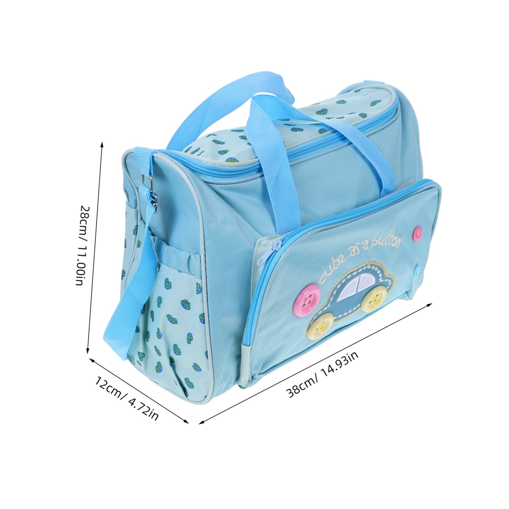 4-In-1 Multifunktions Wickeltasche Reise Baby Tasche mit Großem Fassungsvermögen und Autodesign (Himmelblau)