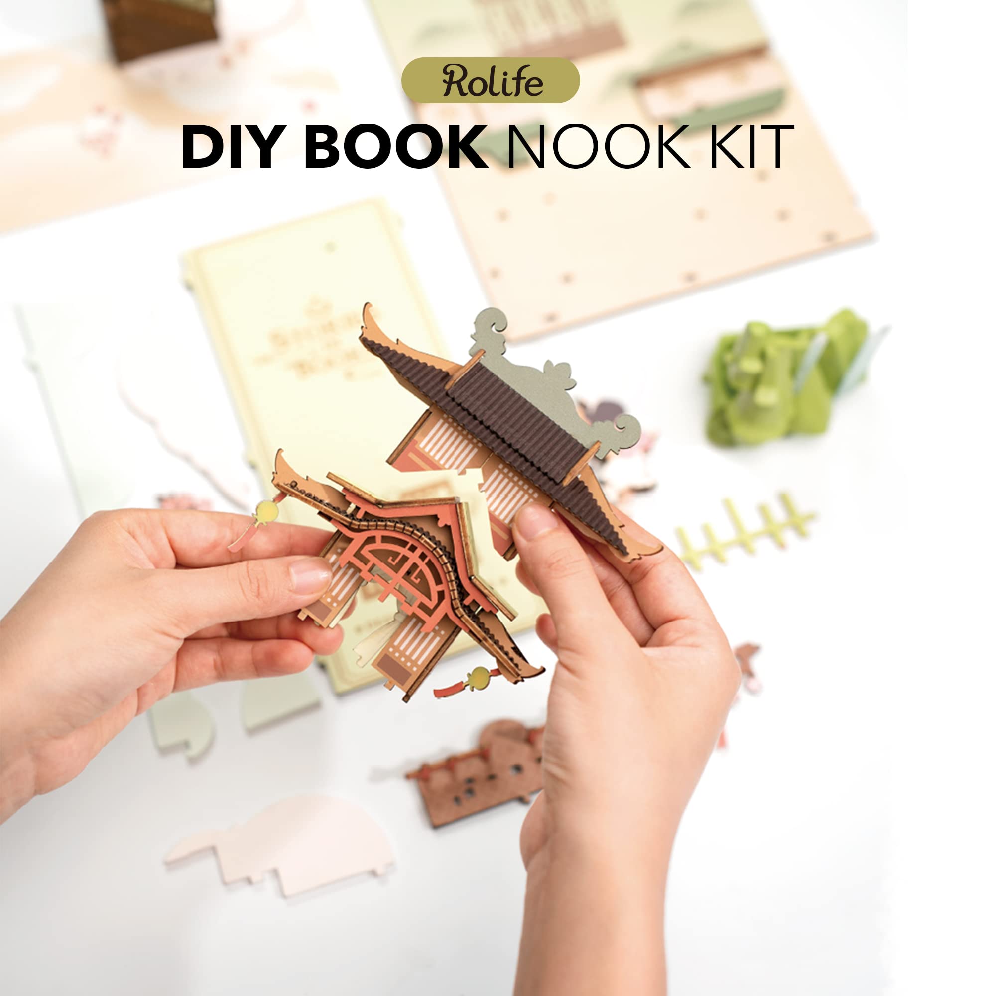 ブックヌークブックヌックミニチュア桜の小路ハンドメイド完成品