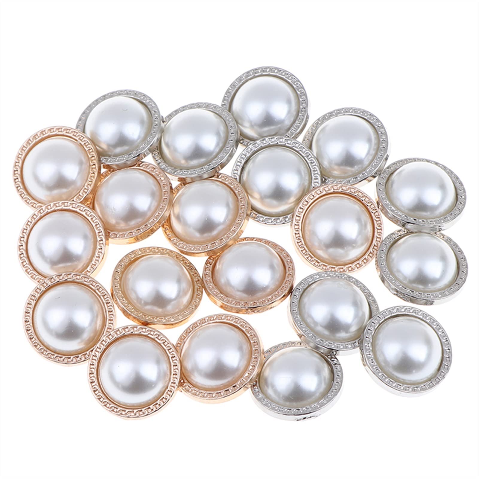 Lot De Boutons Nacrés à Tige - 10 à 100 Pièces, Résine, Doré, Pour Couture Et Artisanat