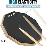 GLEAM Drum Practice Pad with Iron Drum Stand Set, 12-Inch Silent Practice Pad Kit with Drum Sticks, Drumstick Holder, Suitable for Beginners, Black