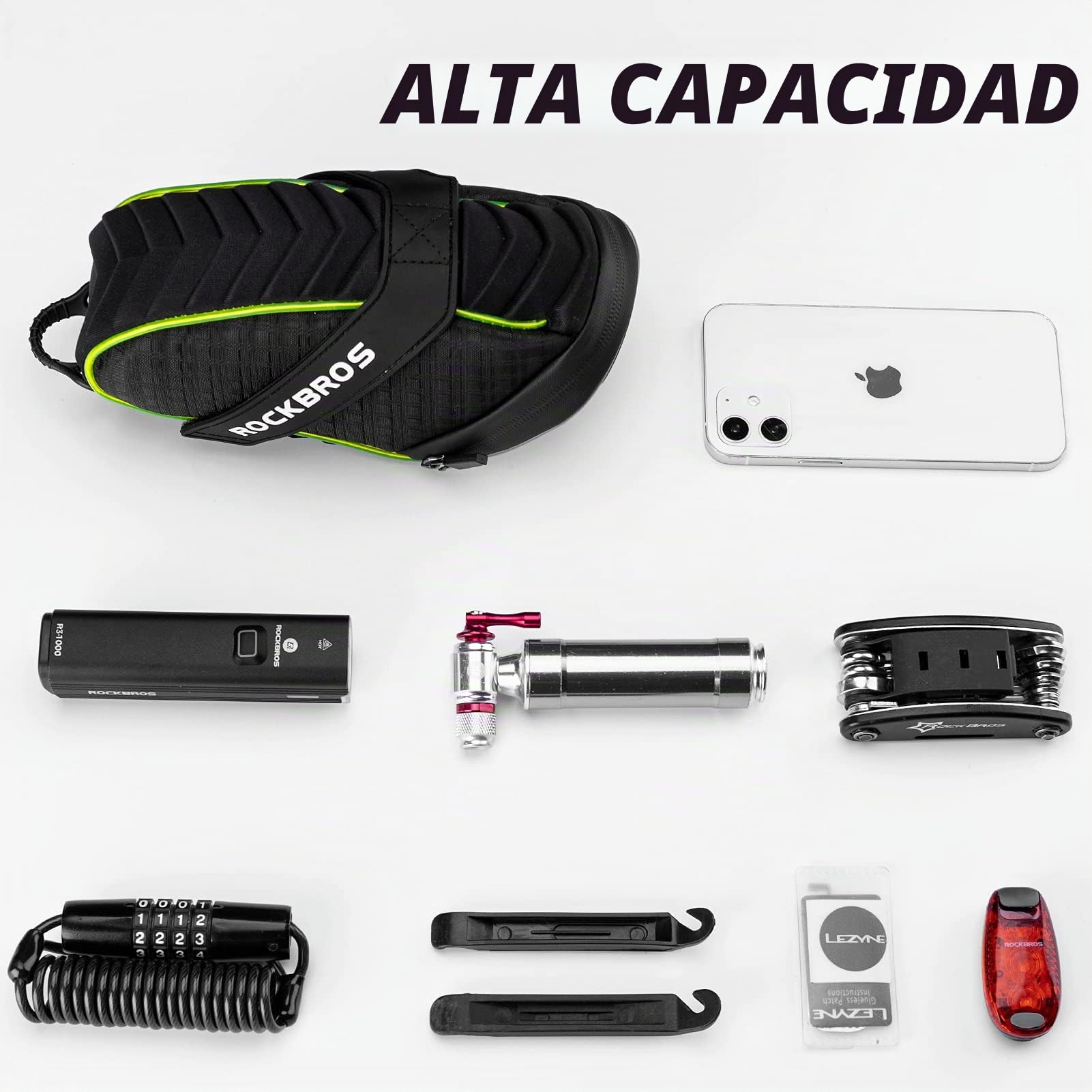 ROCKBROS Bolsa Sillín de Bicicleta, Alforja bajo Asiento a Prueba de Agua Alta Visibilidad para Bicicleta Carretera MTB Ciclismo