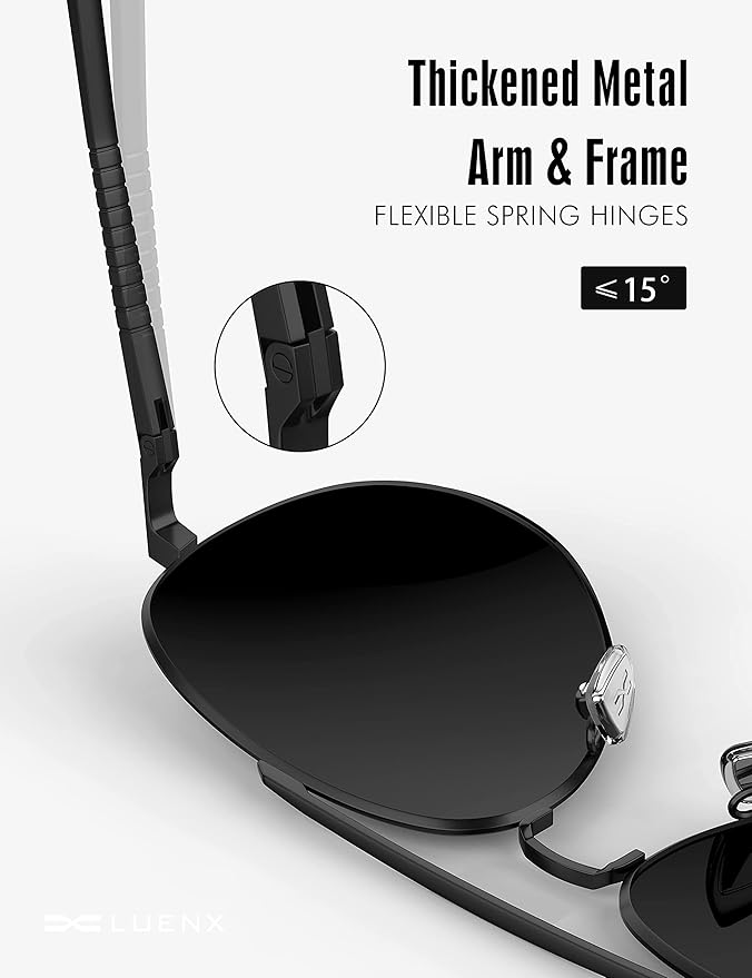 LUENX Aviator Sunglasses UV400 protection non-polarized lenses – Block 100% of UVB and UVA rays
