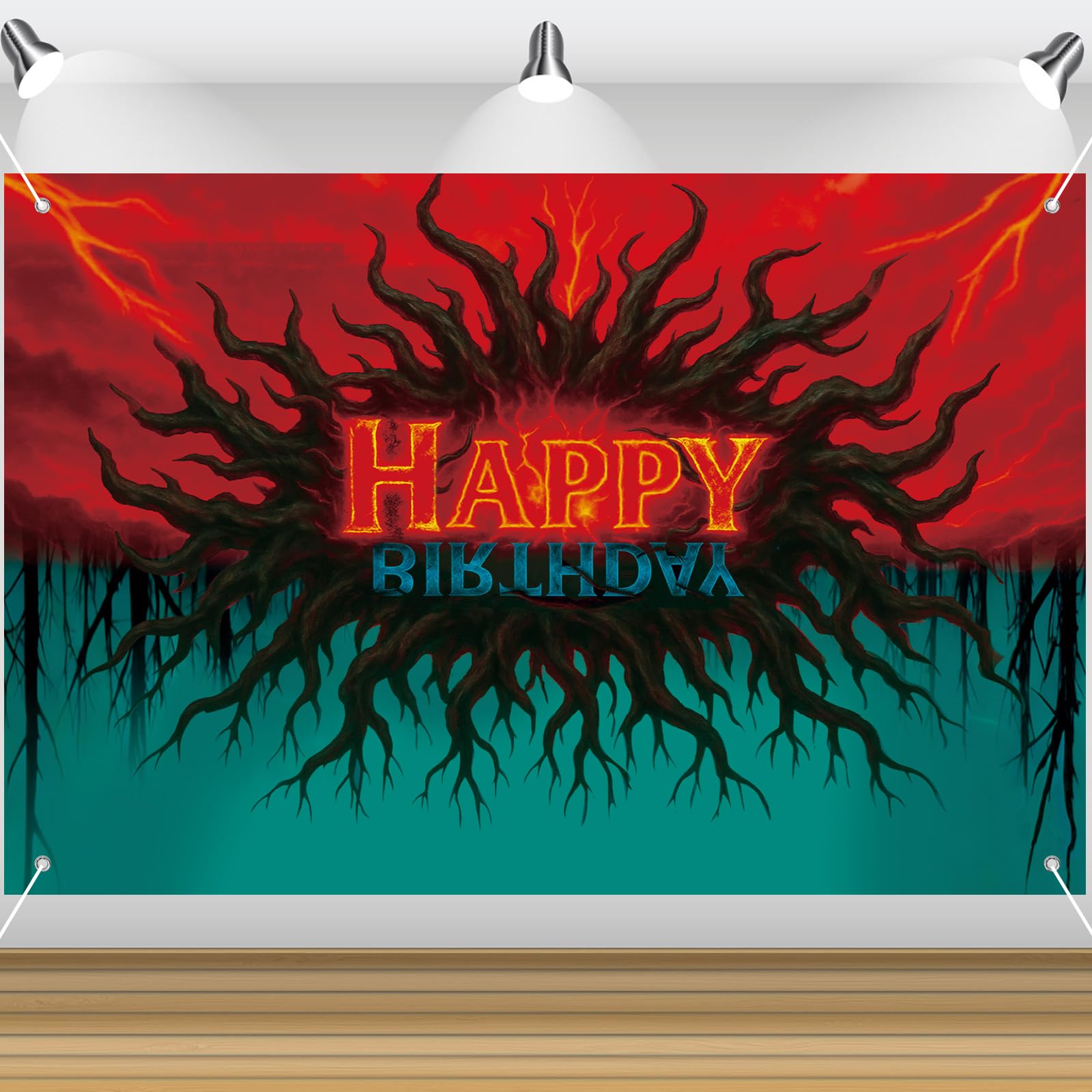 Sfondo Horror Di Fantascienza Per Compleanno – 1.5x1m Con Motivi Rosso E Verde Per Halloween E Party - 3