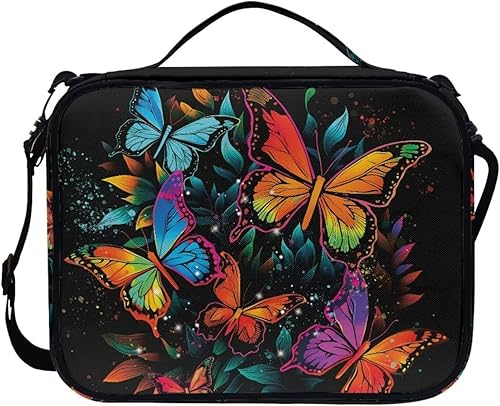Miniatura 3 de Colorida cubierta de la Biblia de mariposa con correa para el hombro, regalos para hombres y mujeres, bolsa de mano con cremallera y bolsillos,