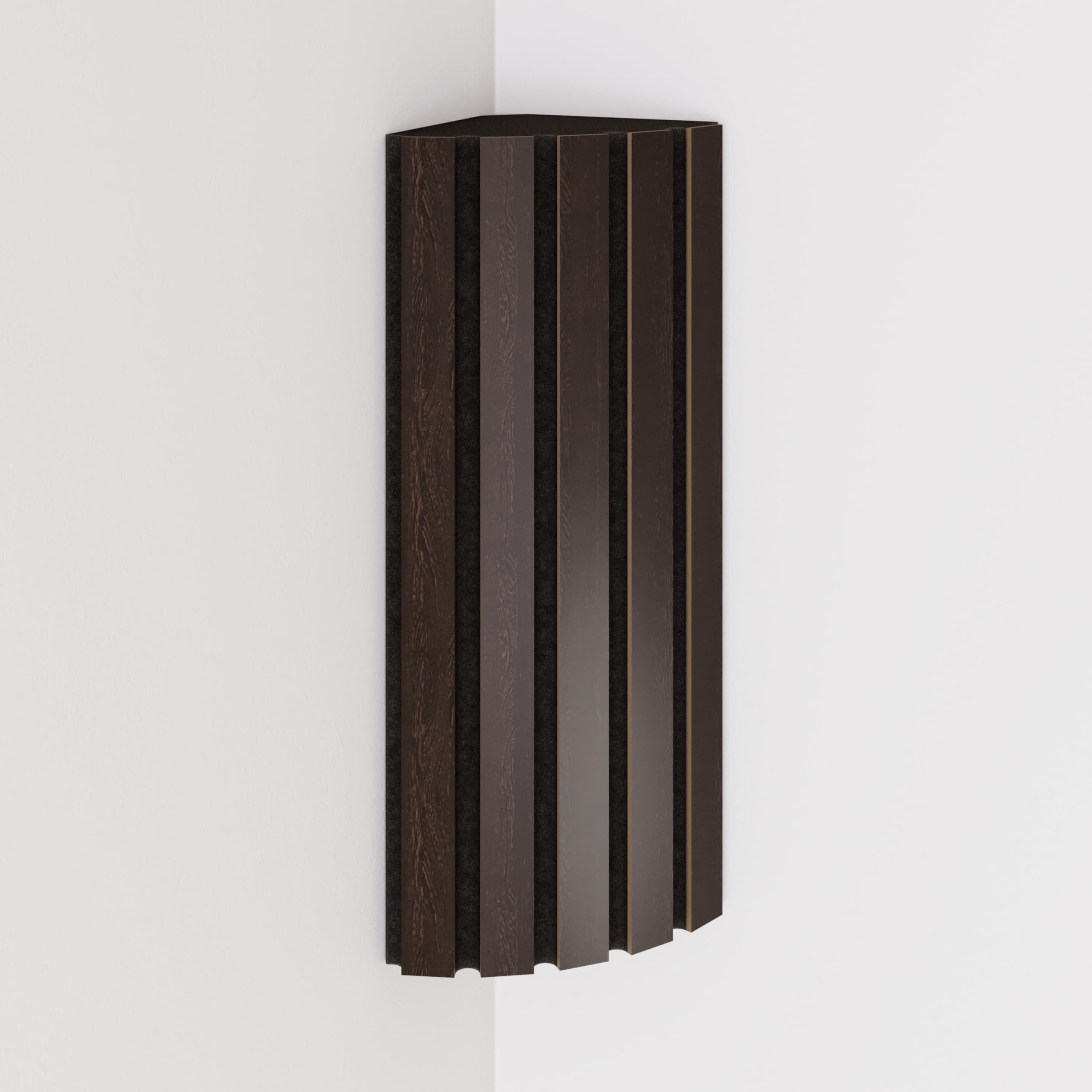 Set di 2 trappole acustiche angolari per bassi | 50x23cm | Assorbimento delle basse frequenze per studi e teatri | Insonorizzazione, assorbimento, diffusione [x2 POLETRAP | Wengé]