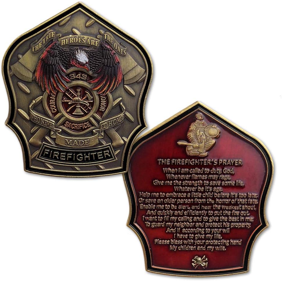 Firefighter Prayer Challenge Coin Fireman Gifts Thumbnail