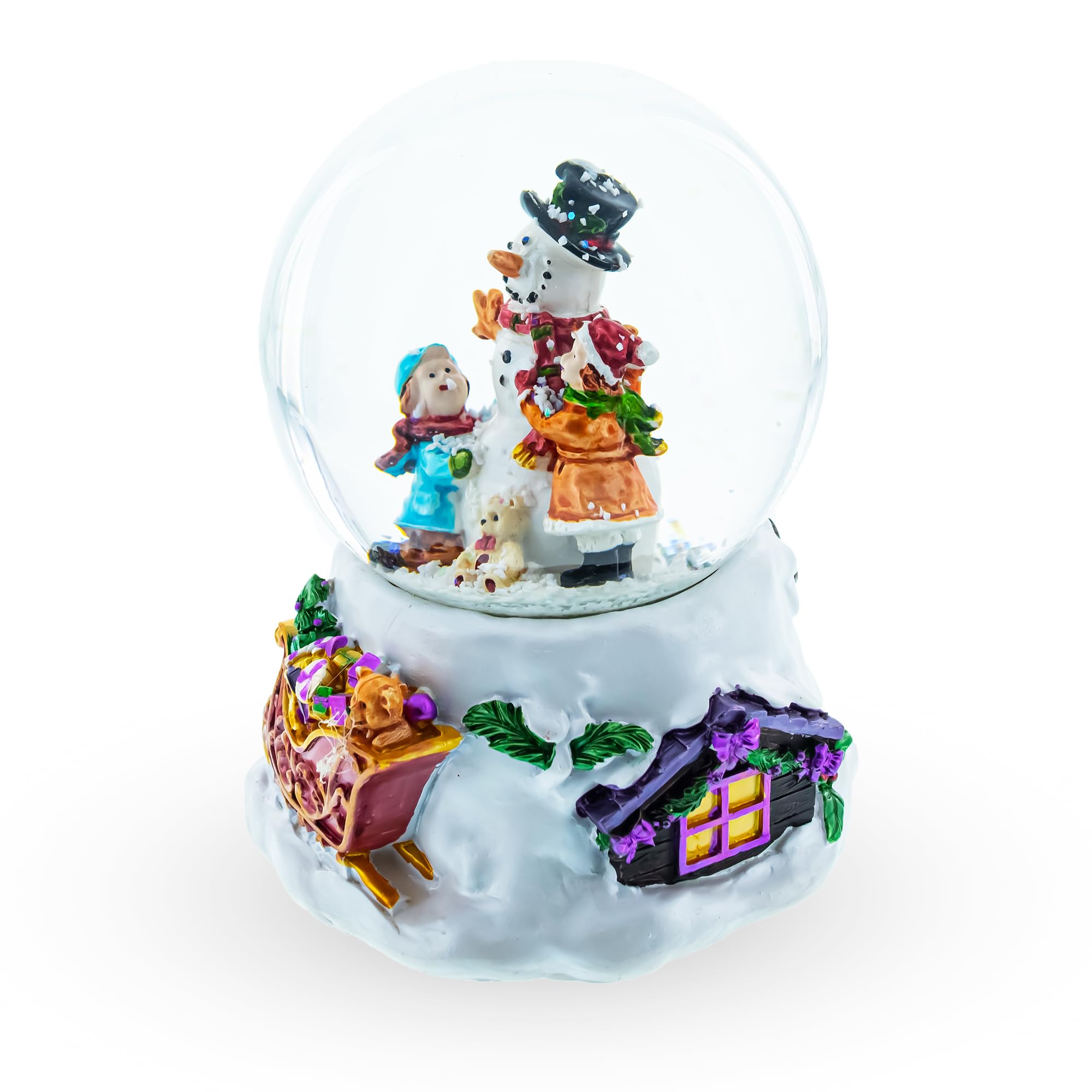 BestPysanky Boule à neige musicale avec bonhomme de neige pour enfants