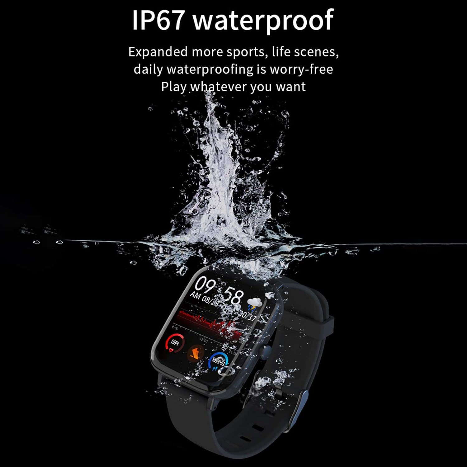 Amazon.com: Happstuustoy GT168 Reloj de pulsera inteligente con frecuencia  cardíaca y podómetro impermeable : Electrónica
