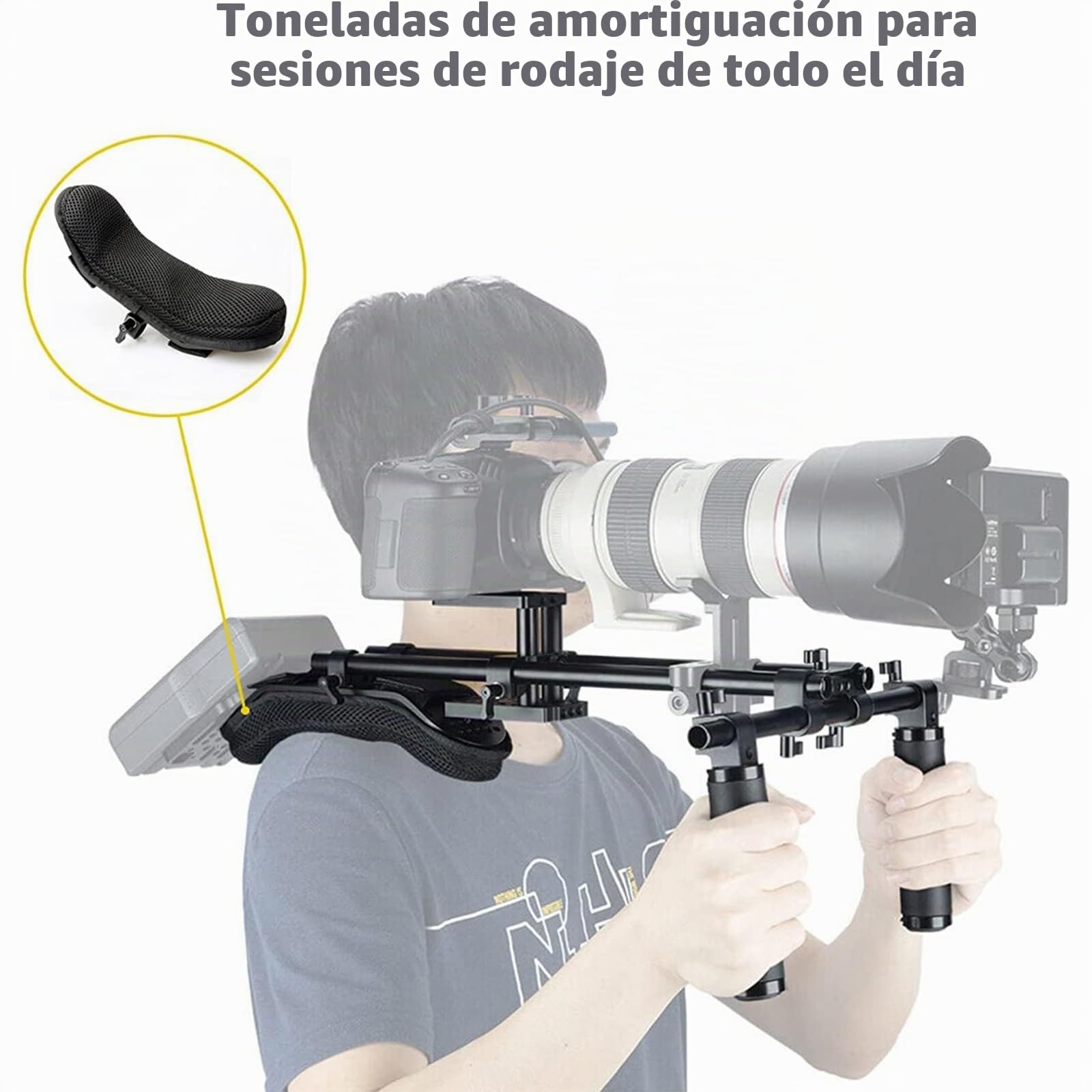 NICEYRIG Sistema de Soporte de Soporte de Hombro con Kit Deslizante de Montaje en Placa Base de cámara/videocámara