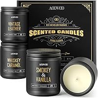 Vista 10 de AOOVOO Velas perfumadas para hombres – Paquete de 4 velas para el hogar, cera de soja de 36 onzas, tiempo de combustión de 200 horas, juego de velas