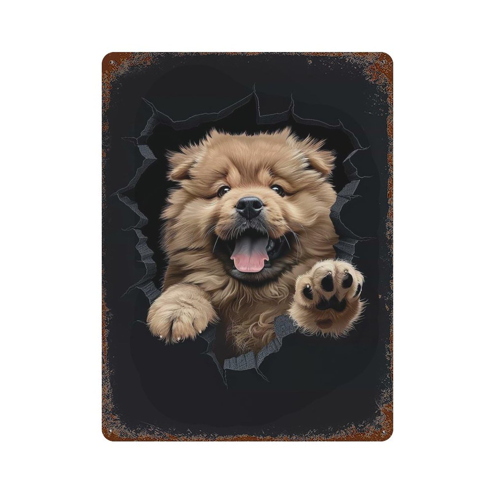 Chow Chow Decorative Tin Sign 15.7"x11.8", Farmhouse Wall Decor for Garage, Bar And Workshop Decor