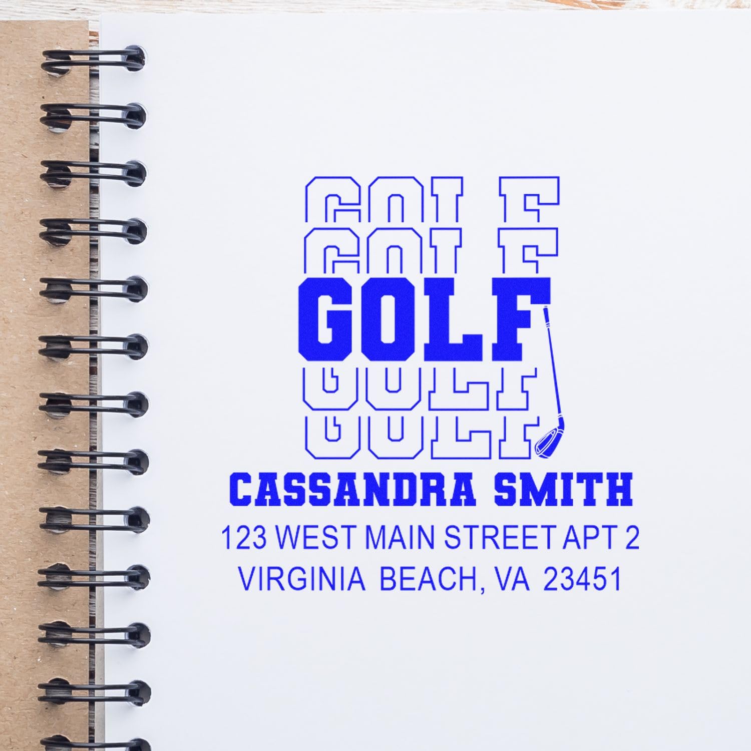 Made to Order Pre Inked Rubber Stamp Golf Statement - for Announcements