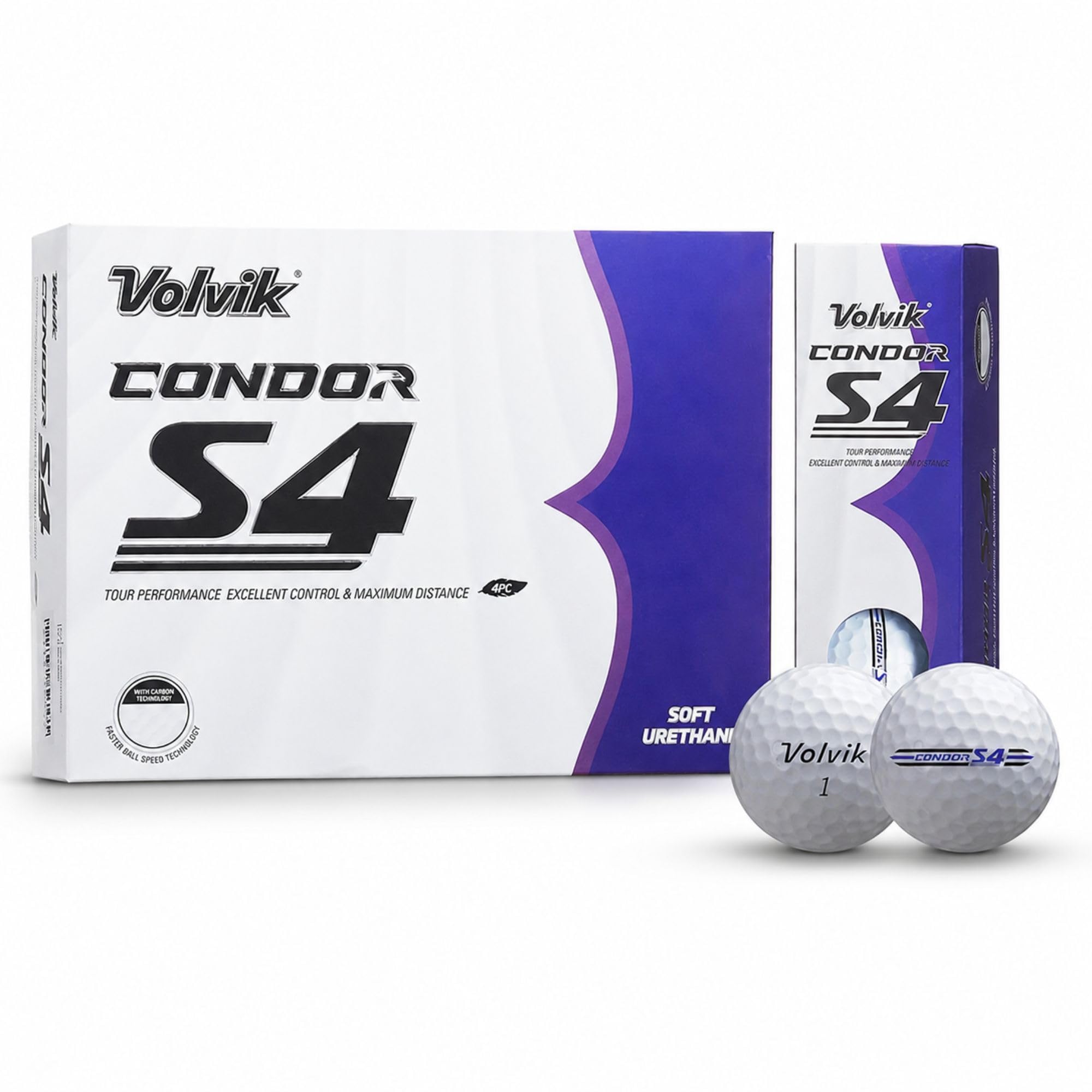 Volvik Condor S4 Tour Golf Balls White