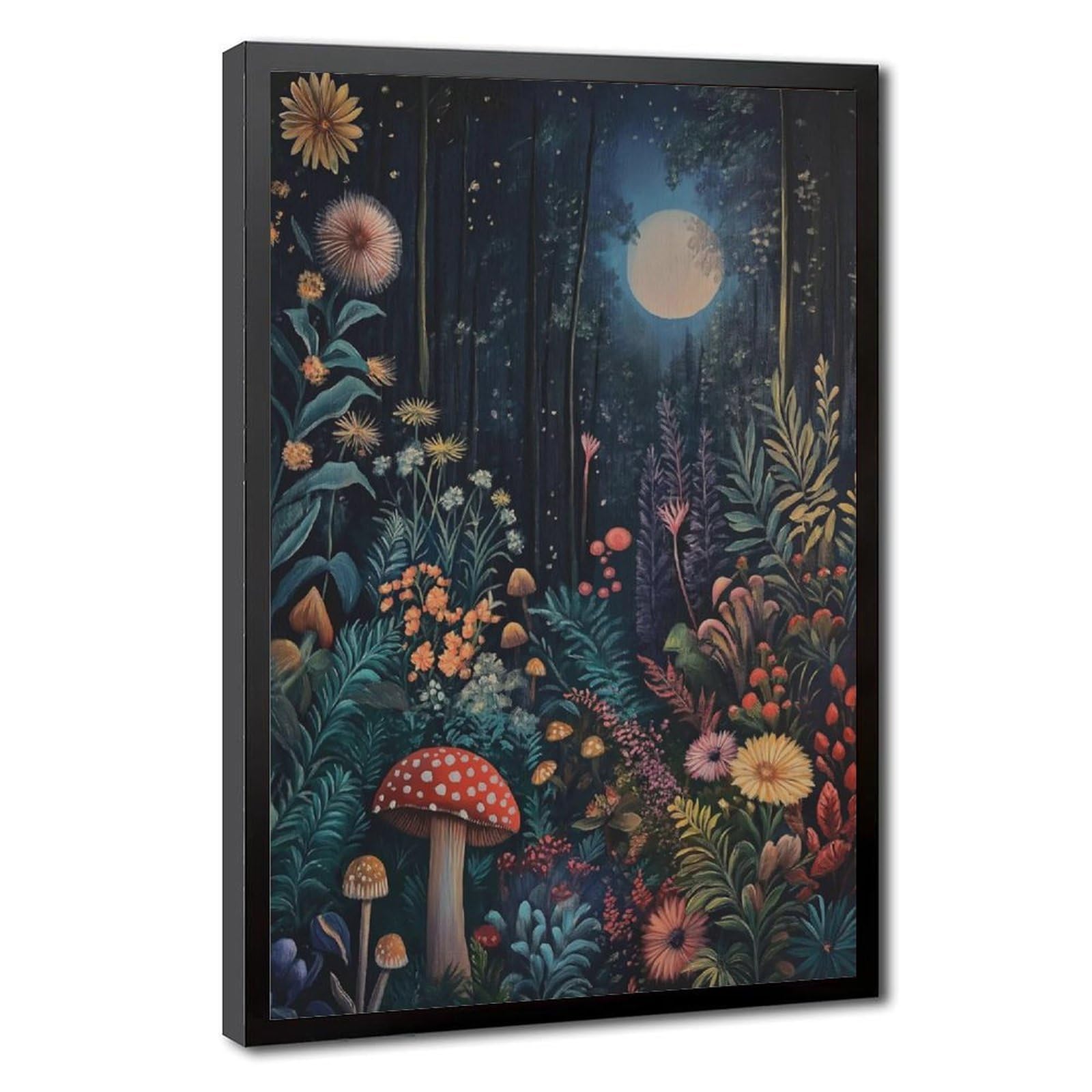 Bareronor Whimsical Mushroom Poster Canvas Poster Bedroom Decor Landscape Office Room Decor Gift 24" L X 36" W