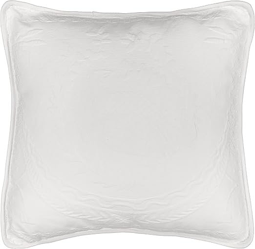 King Charles Modern Farmhouse Floral Matelasse Decorative Pillowcase, 100% Cotton Breathable Bedding, Throw Pillow (20" x 20"), White