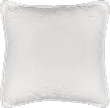 King Charles Modern Farmhouse Floral Matelasse Decorative Pillowcase, 100% Cotton Breathable Bedding, Throw Pillow (20" x 20"), White