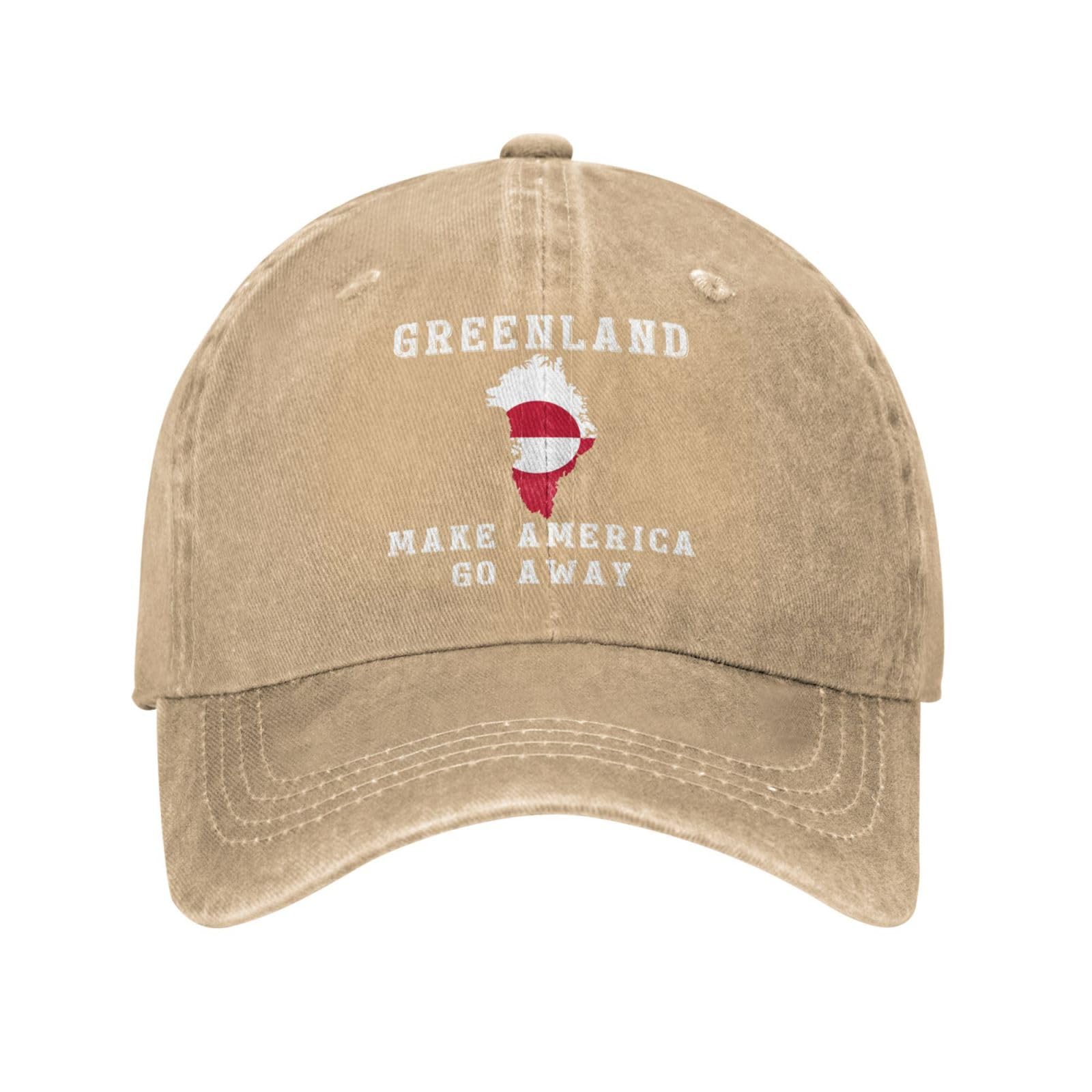 Gqwjksz Unisex Natural Make America Go Away Hats For Men's Greenland Anti Baseball Cap Make