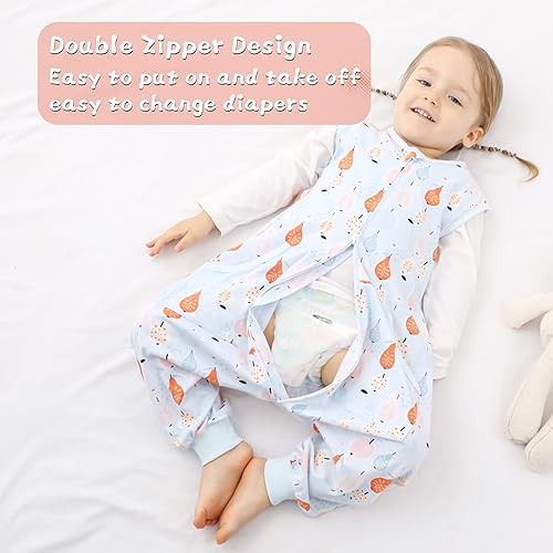 Miniatura 5 de WONDAY Saco de dormir para niños pequeños, saco de dormir de 2 a 3 años, saco de dormir para bebé, saco de dormir de verano con pies, saco de dormir