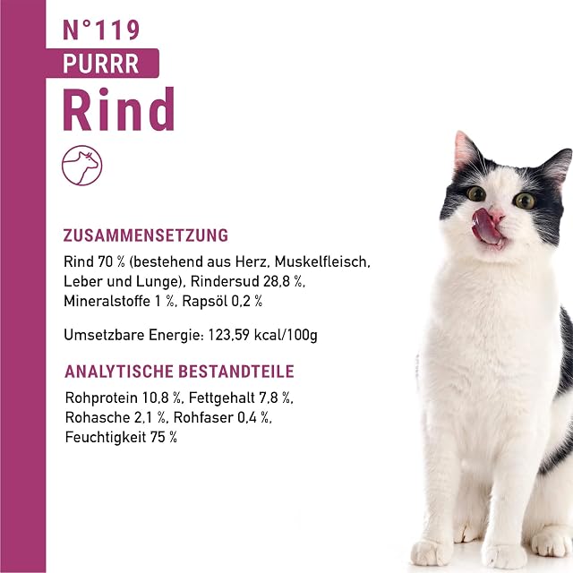 Foto 4 de 6 de catz finefood Purrrr Pienso para Gatos monoproteína húmedo N° 119, para Gatos sensibles a la nutrición