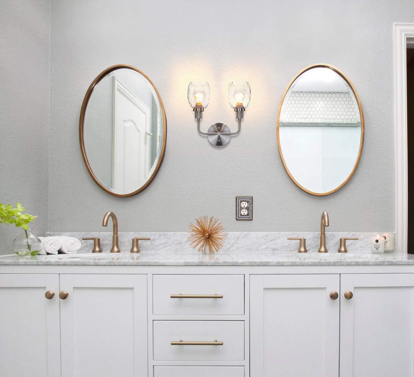 Prоmо Dіѕсоunt Uр Tо 70% оƒƒ XiNBEi Lighting Sconces Wall Lighting, 2 Light Bathroom Vanity Wall Light with Clear Glass, Brushed Nickle Finish XB-W1210-2-BN Hоlіdау Dеаlѕ 🛒 XiNBEi Lighting Sconces Wall Lighting, 2 Light Bathroom Vanity Wall Light with Clear Glass, Brushed Nickle Finish XB-W1210-2-BN