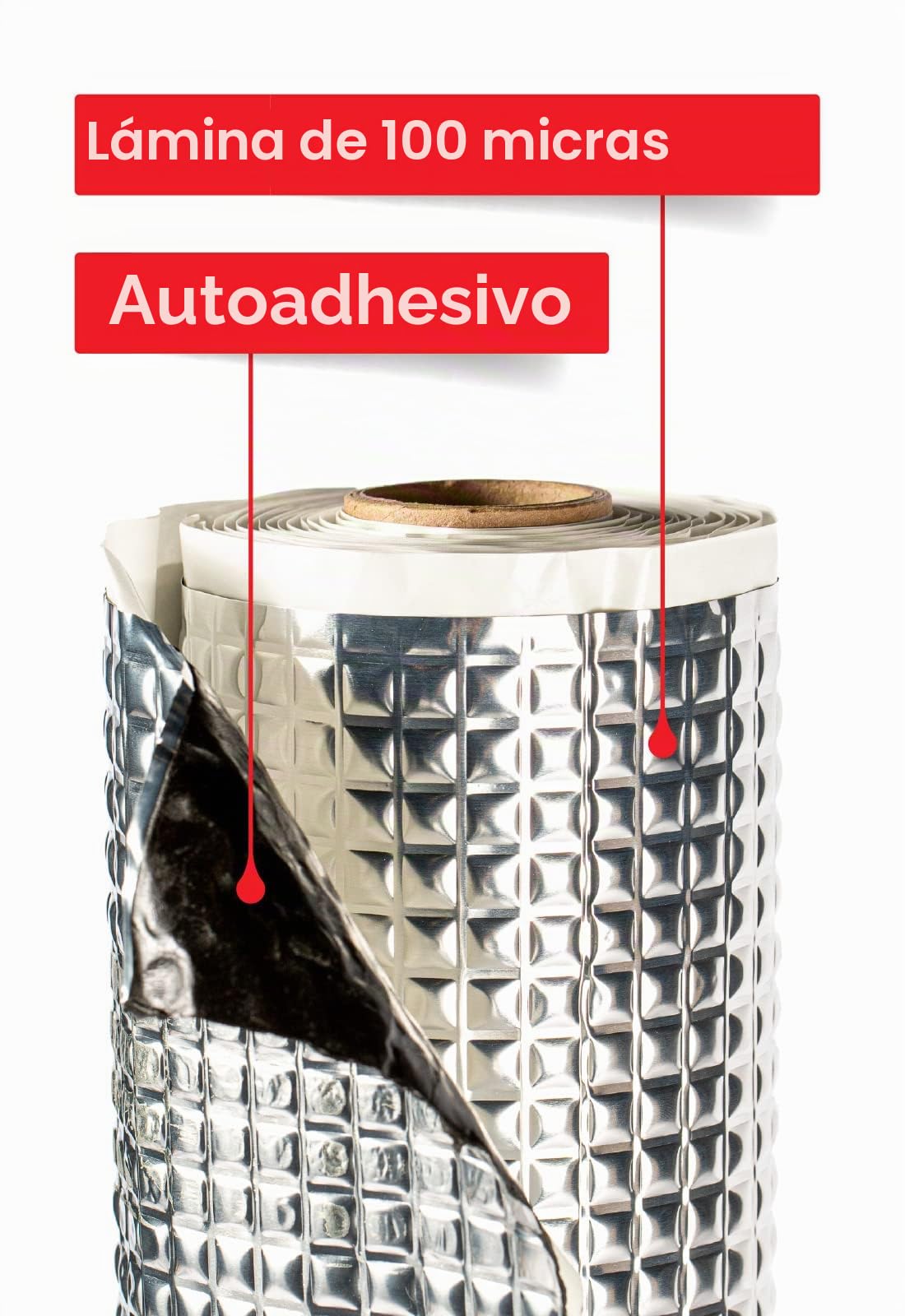 Alfombrilla de Aluminio 50 x 400 cm 2,0mm autoadhesiva Anti Rubor Aislamiento acústico para Coche, protección contra el Ruido y Caucho butilo