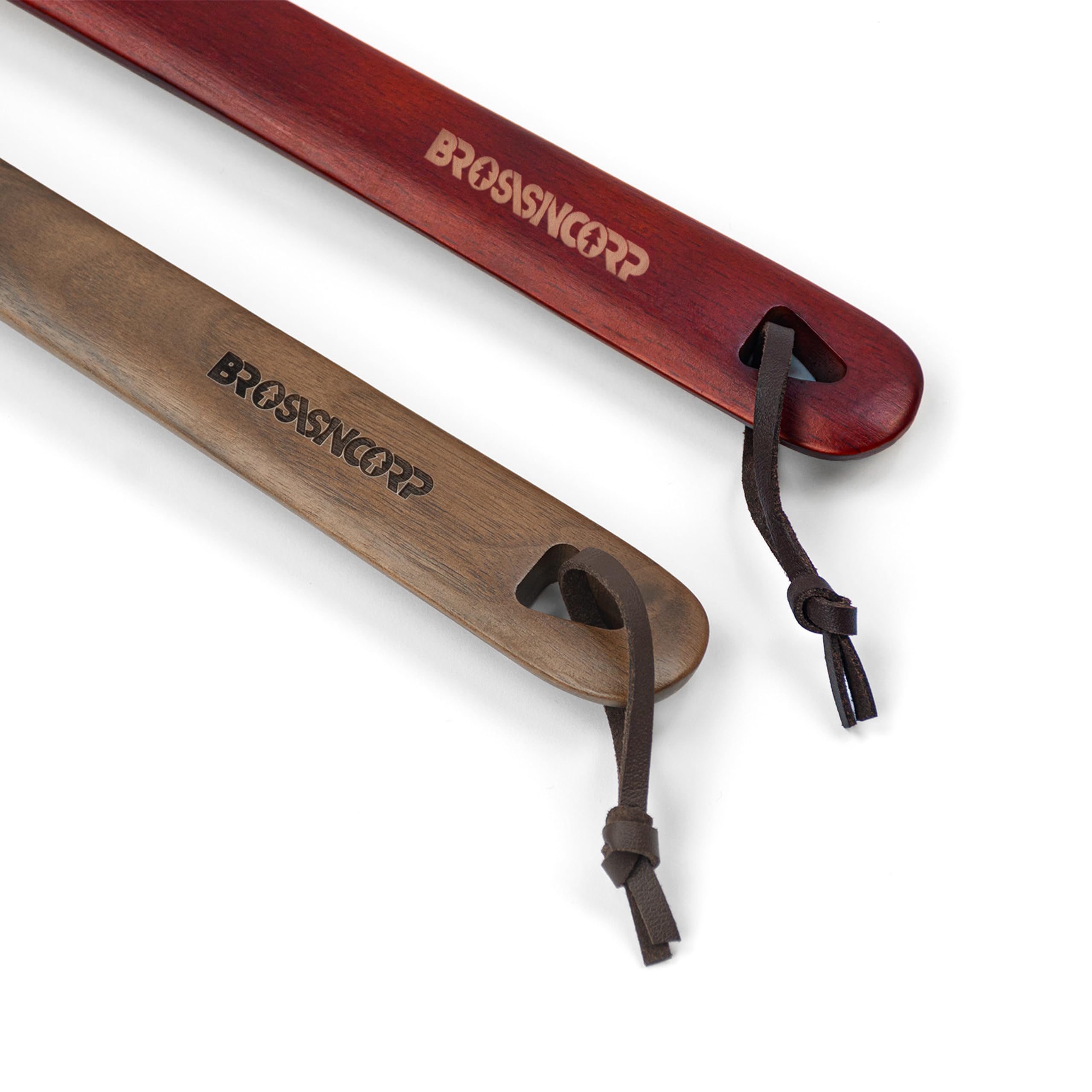 Brosisincorp Calzador de madera con mango largo para personas mayores de 23.6 pulgadas, fácil de usar, para mujeres, niños, bebés, ancianos, paquete de 2