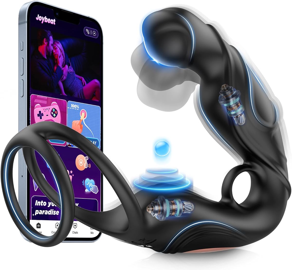 Analvibratoren für Mann Prostata Stimulation Männer mit 360° Tiefe Analdehnung Massage & 9 Intensiv Vibrationsmodi, KI-Intelligenz Analplug Anal Vibrator Sex Spielzeug die Männer Penisring APP Tagnaff