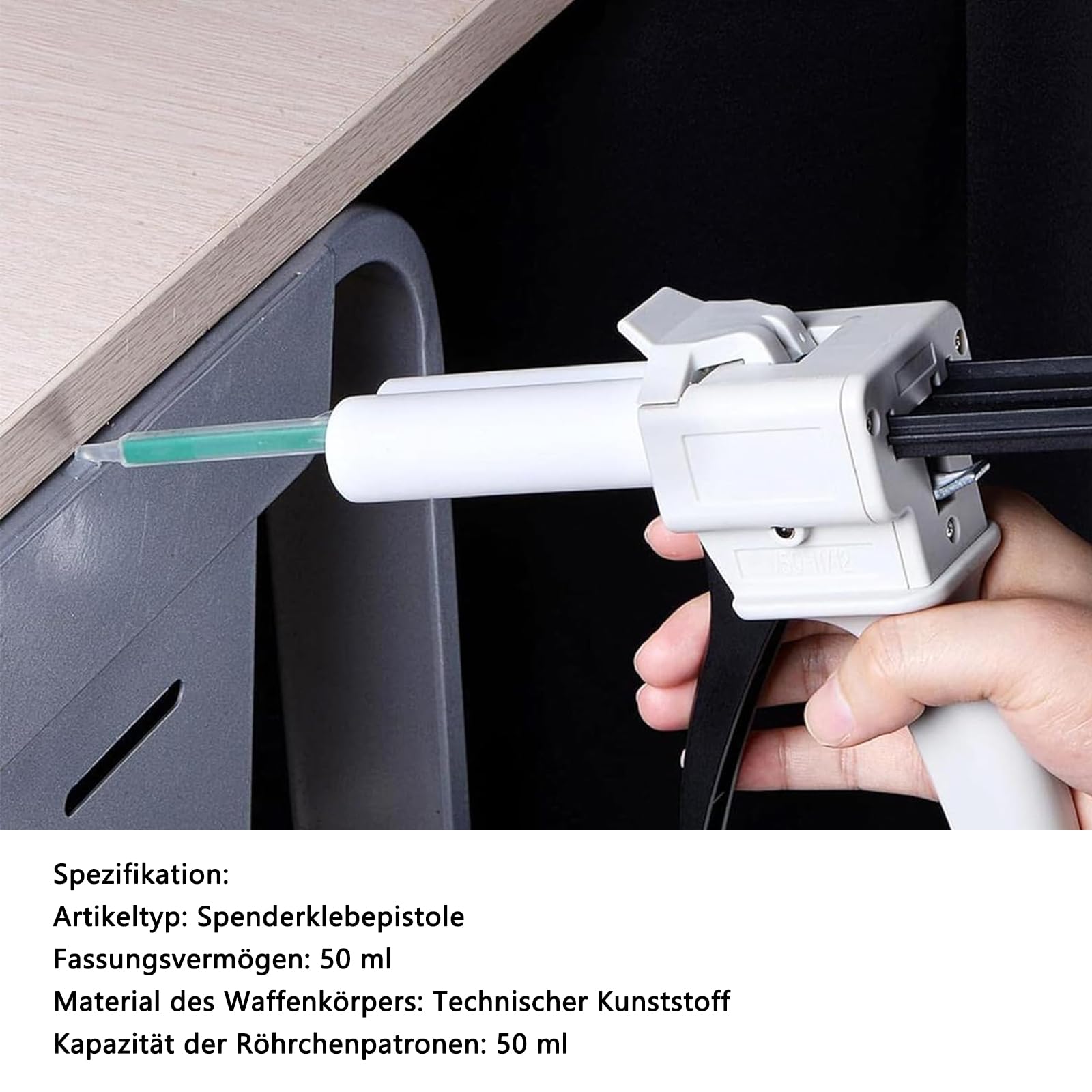 Pistola per colla manuale da 50 ml AB pistola per colla resina epossidica miscela 2:1 pistola a pressione mista barile