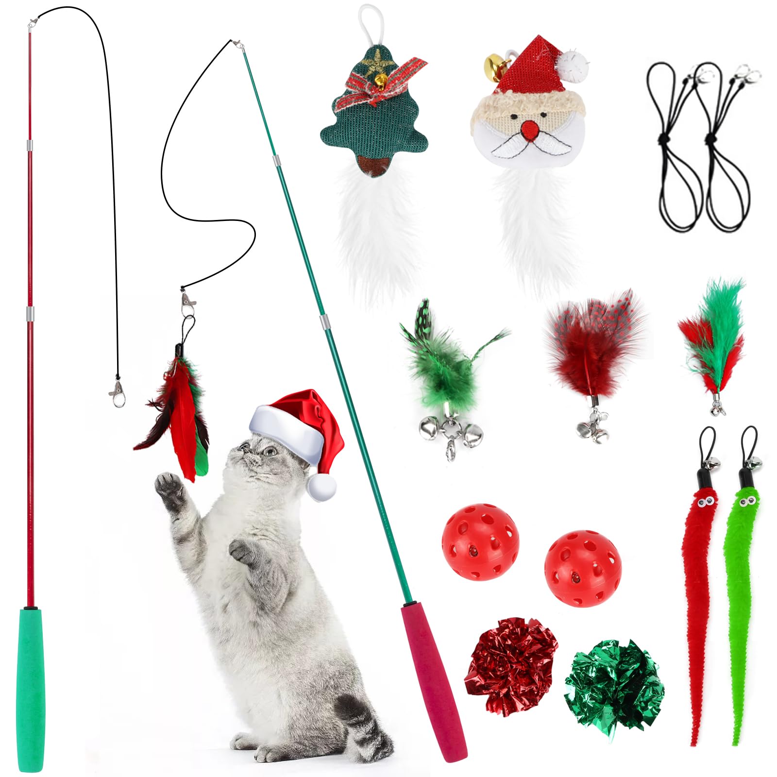 9er-Set Weihnachtliches Katzenspielzeug – Interaktive Spielzeuge & Deko Für Deine Katze