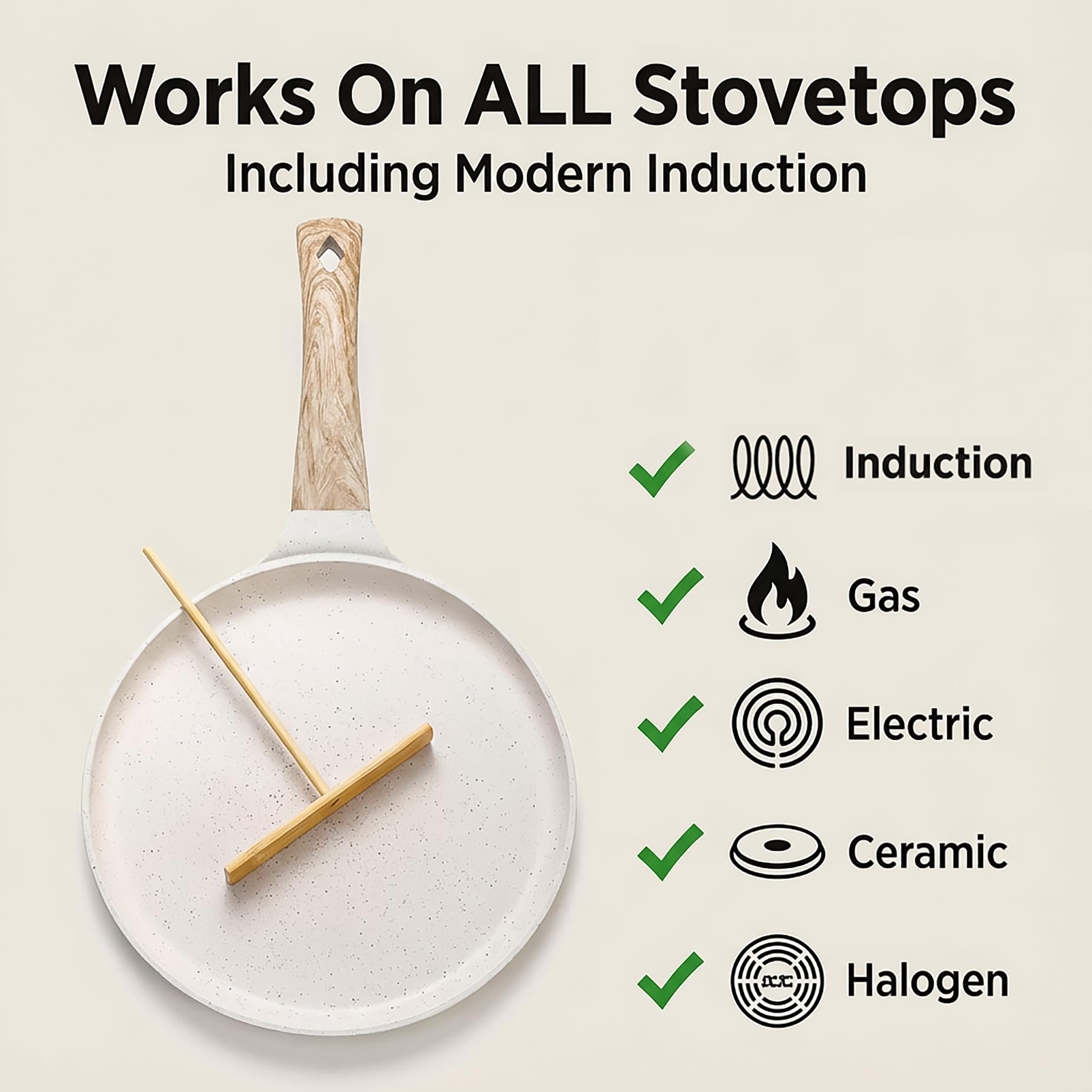 Hiceeden Nonstick Crepe Pan - 10 Inch Pancake Tawa -3