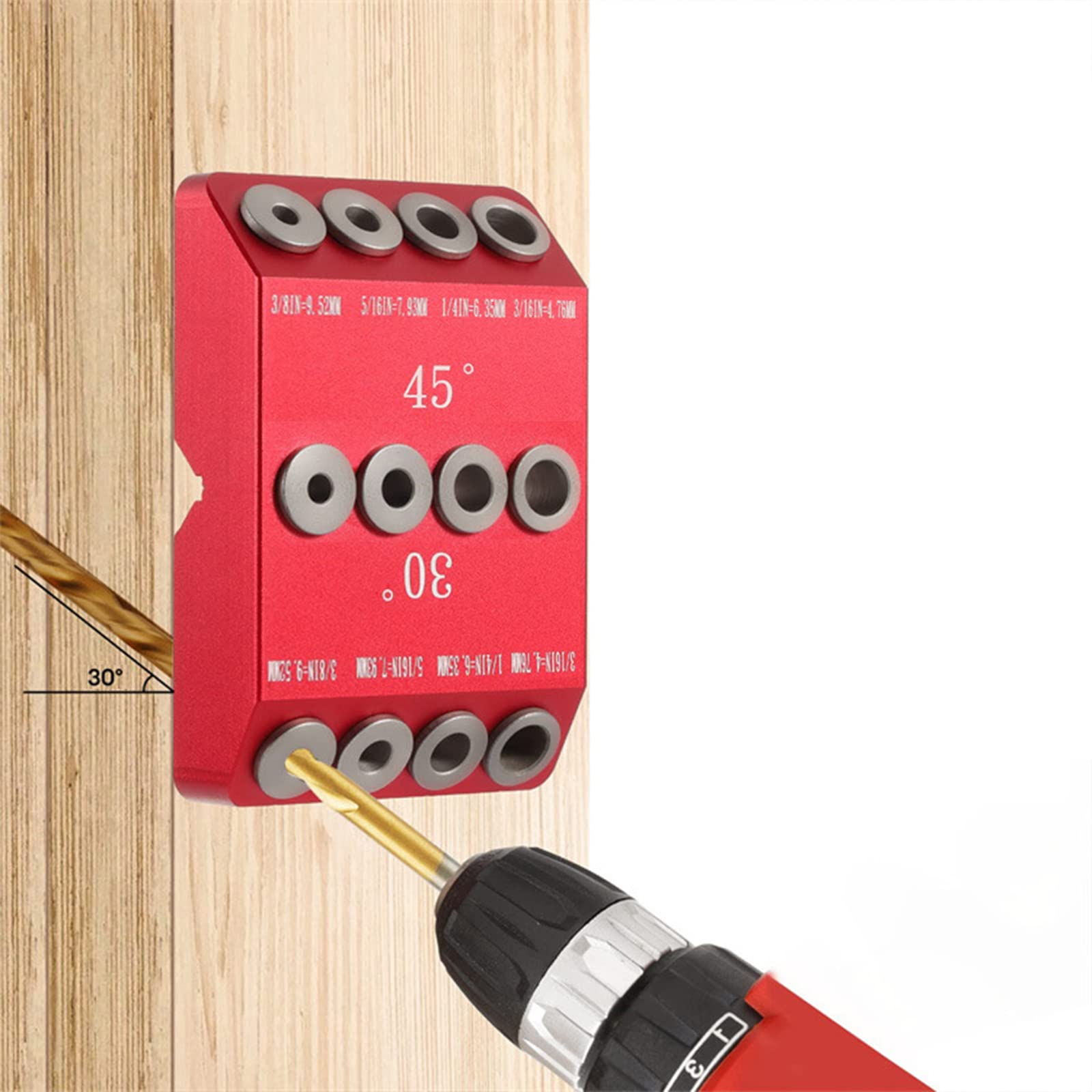 Buy POWERNADO 30/45/90 Degrees Drill Hole Guide Jig Straight and Angle