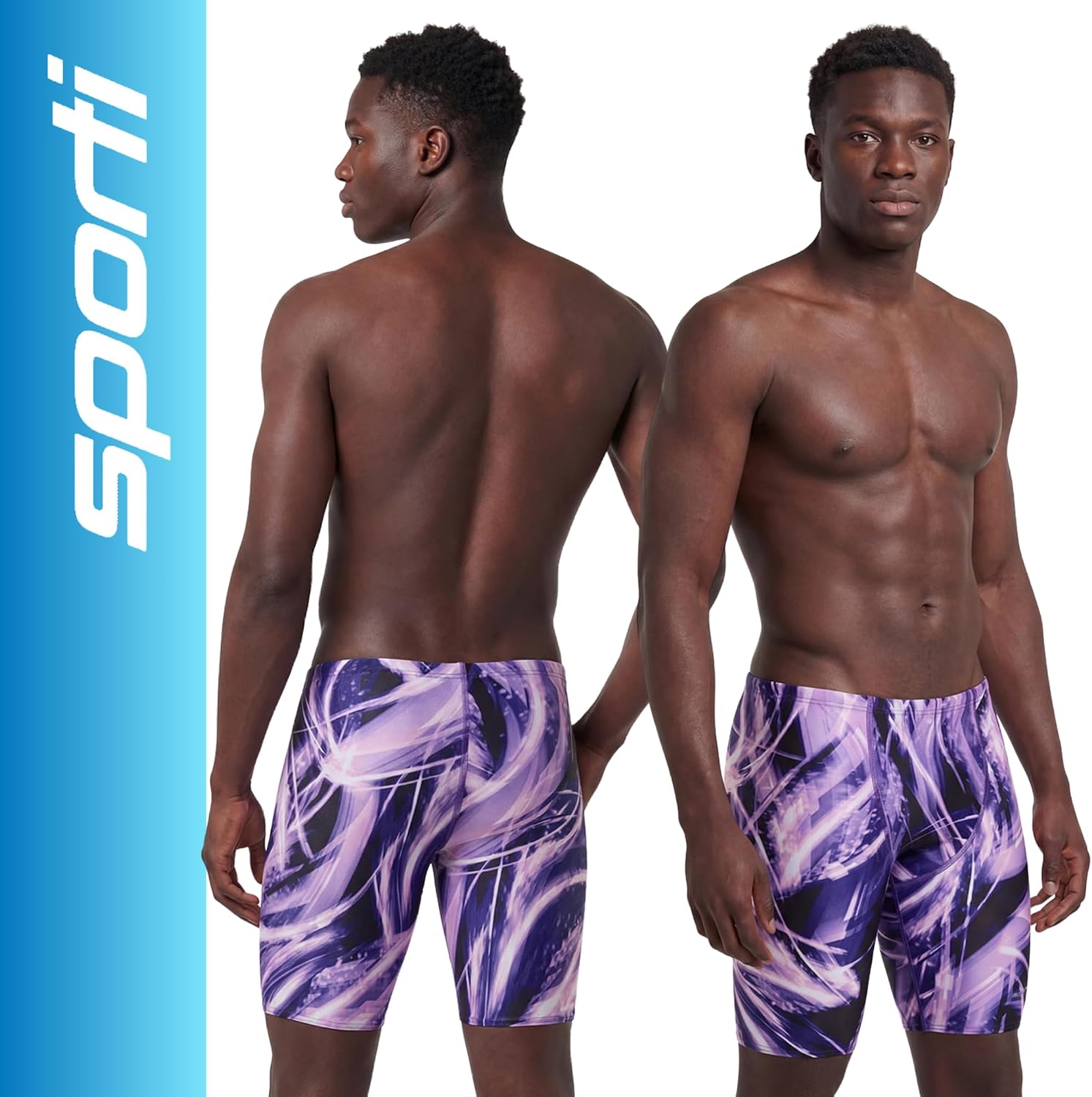 Sporti HydroLast Boys' Chlorine-Resistant Jammer Swimsuit, 4-Way Stretch Training & Competition Swimwear, UPF 50+