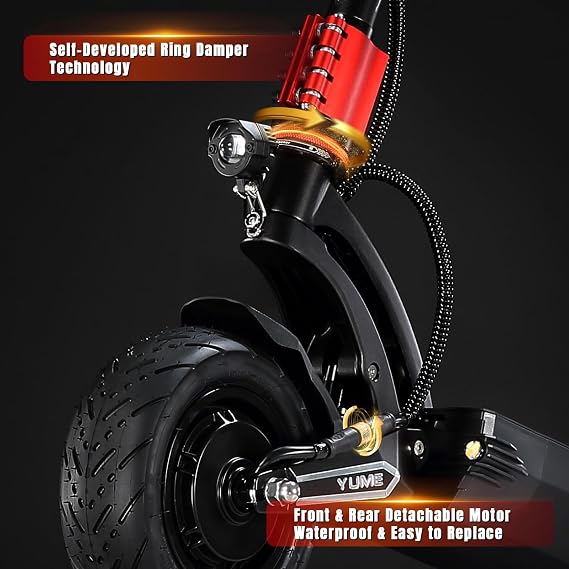 M YUME SCOOTER Raptor2 6000W Motor Scooter, 54MPH 60V 30AH/27AH Electric Scooter for Adults, 11 Tires Long Range Scooter Fast Escooter for Commuting & Adventure Dual Motor