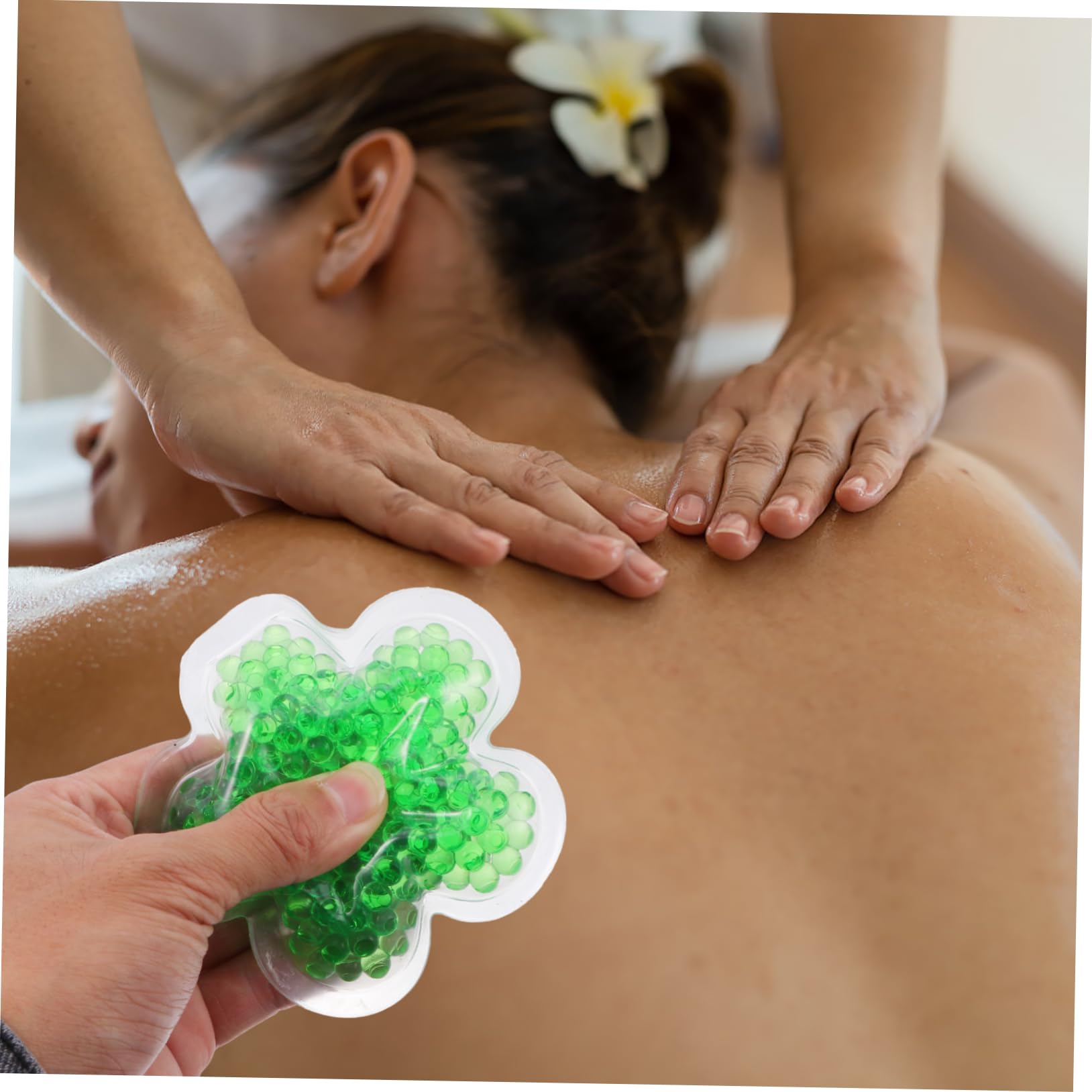 Ice Pack Gel Verde 4 Pezzi in Pvc per Primo Soccorso | Riutilizzabile e Lavabile, Impacco Caldo-freddo Funzione Scaldamani, Formato Compatto