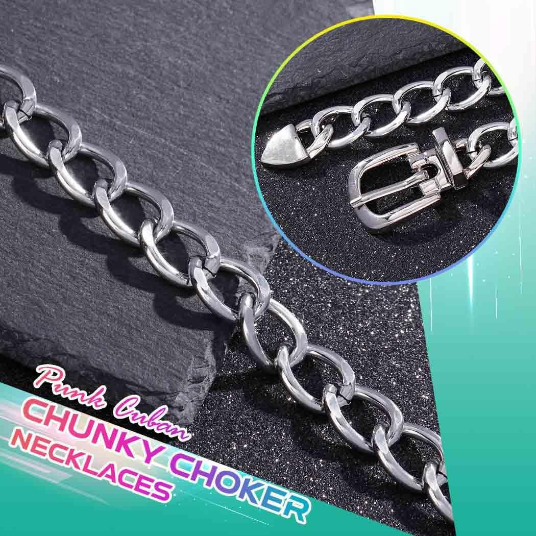COSYDAYS Silver Chunky Choker Necklace Metal Belt Necklace Thick Cuban Chain Jewelry for Women - Image 6