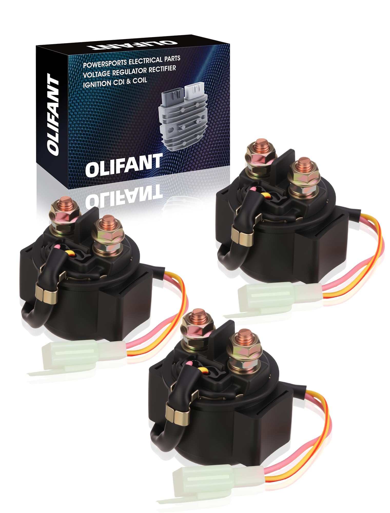 3 Pack Starter Relay Solenoid for GY6 50cc 100cc 125cc 150cc 200cc 70cc 90cc 4 Stroke Dirt Bikes ATV Scooters Moped Pit Bike Motorcycle Go Kart Dne Buggys Quad Roketa SSR Taotao Sunl Coolster