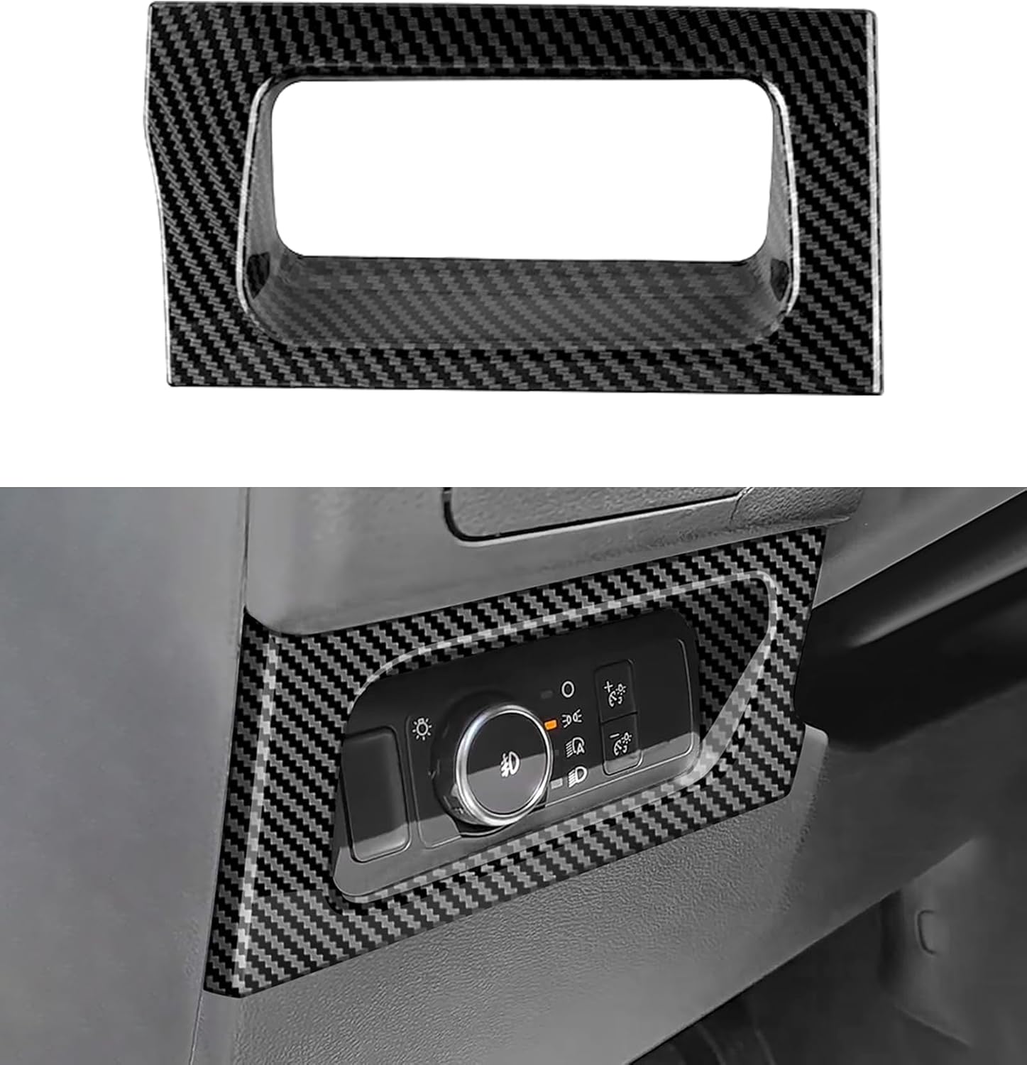 Side Console Switch Panel Cover Trim Compatible with Ford Ranger XL XLT Lariat Raptor 2024 2025 2026, Dashboard Side Lighting Contral Button Frame Trim Interior Accessories (Carbon Fiber Look)