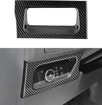 Side Console Switch Panel Cover Trim Compatible with Ford Ranger XL XLT Lariat Raptor 2024 2025 2026, Dashboard Side Lighting Contral Button Frame Trim Interior Accessories Carbon Fiber Look
