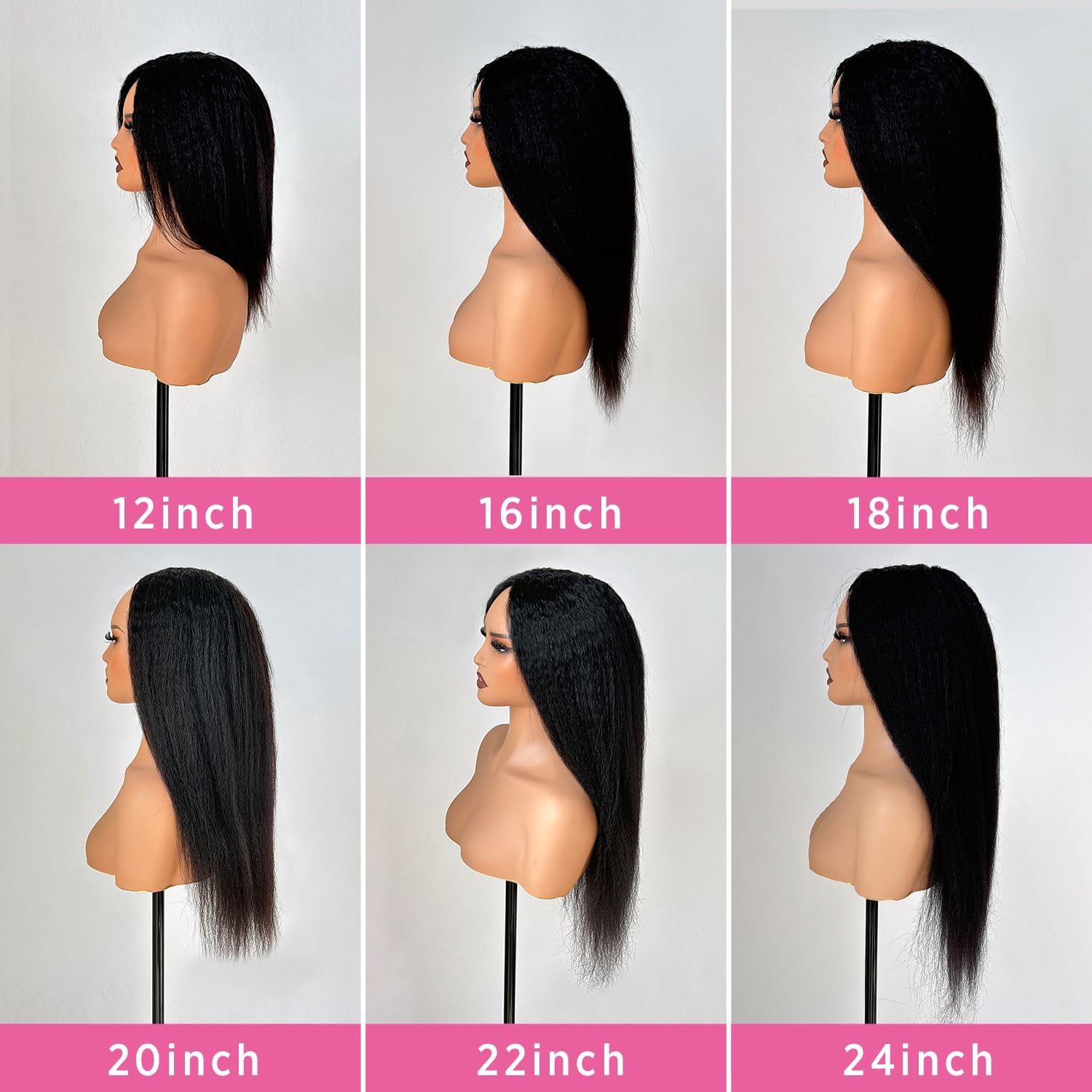 Perücke aus menschlichem Yaki-Haar, gerade, menschliches Haar, für Damen, 180 % Dichte, Perücke für Damen, natürlich, brasilianisch, klebstofffrei, Kinky Straight, menschliches Haar, natürliches