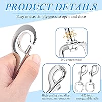 Vista 6 de ERKOON Ganchos de perno giratorios con ojo giratorio extra grandes de 4.23 pulgadas, capacidad de carga de 220 libras, clips de bandera de extremo