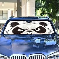 Vista 4 de Boccsty Angry Panda Eyes - Parasol plegable para parabrisas de automóvil, para ventana delantera de camión, bloquea los rayos UV, protector solar
