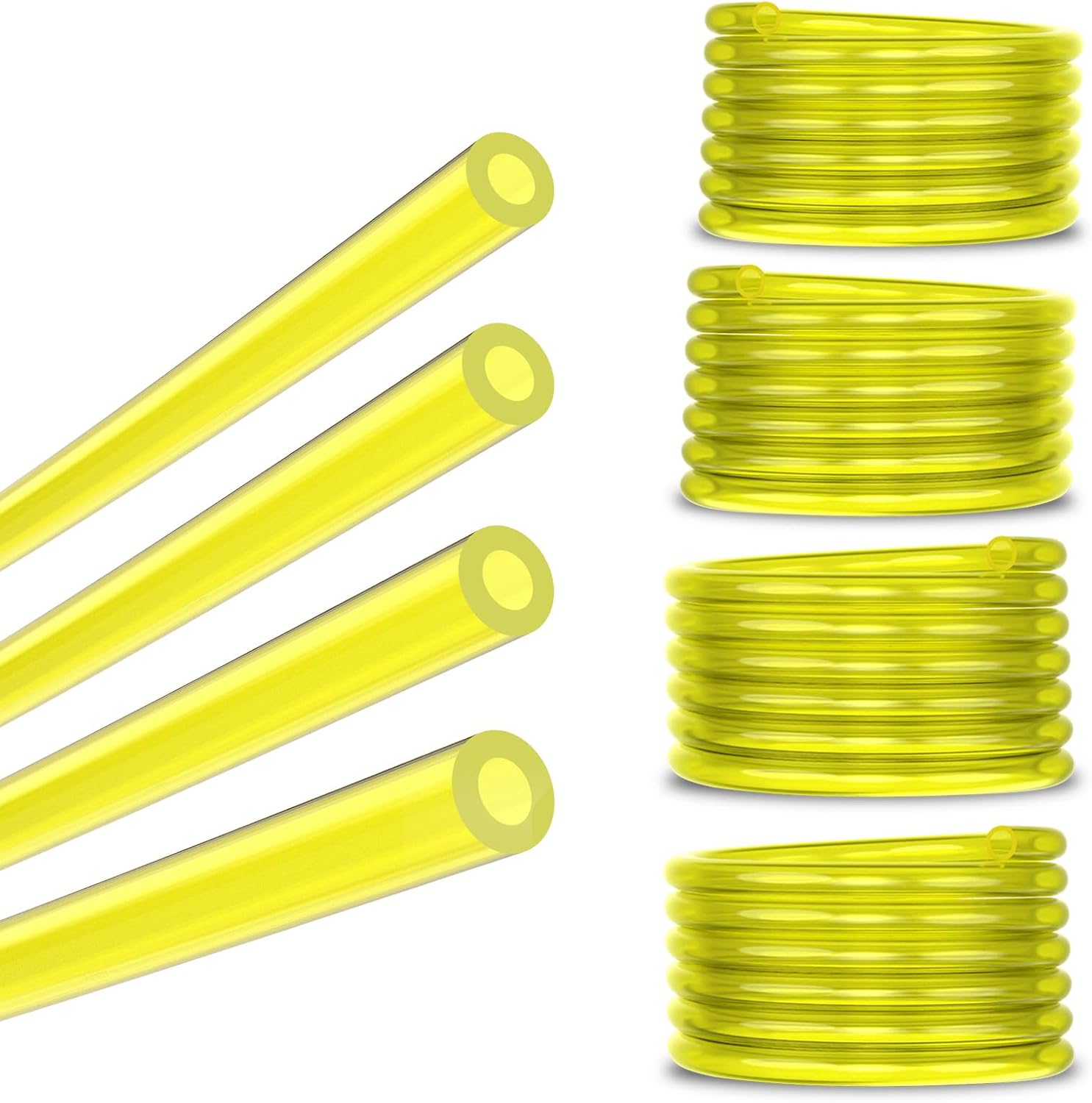 HIPA 4 Sizes Fuel Line Hose Kit 4ft Each for Chainsaw Lawn Mower Trimmer Weed Eater Blower - .080x.14 to 1/8x1/4 ID/OD