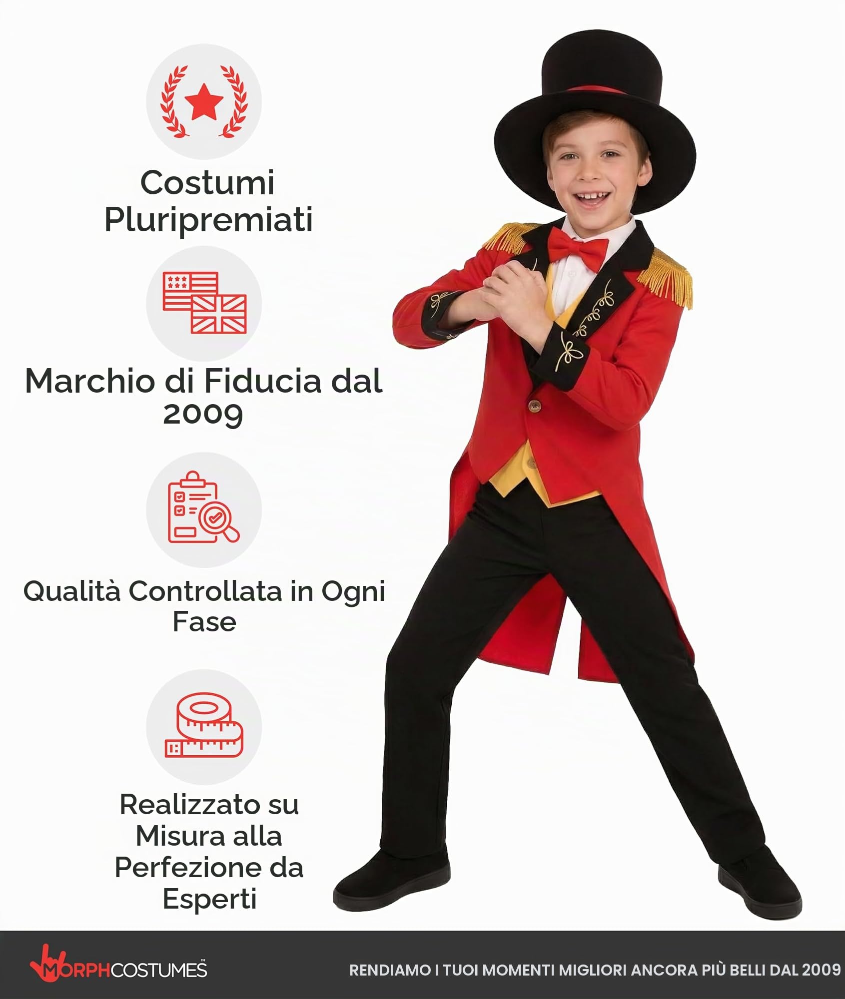 Fun Shack Costume Domatore Circo Bambino, Costume Circo, Costume Carnevale Bambino, Vestito Carnevale Bambino