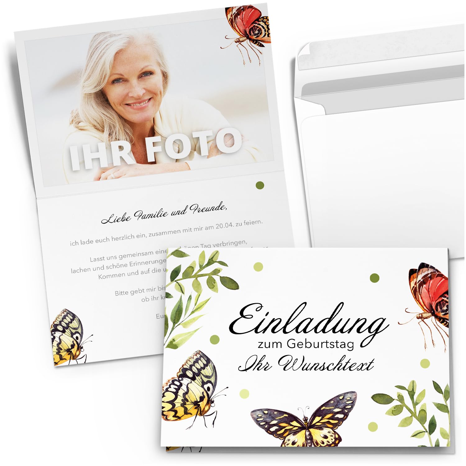 Personalisierte Geburtstagseinladungen – Selbst Gestalten Mit Foto & Text, 148x148 Mm, 300 G/qm