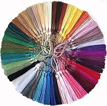 VEYLIN 100Pcs Small Craft Tassels, Handmade Mini Silky Bookmark Tassel with Loop for Jewelry Making (13cm/5.11 in)