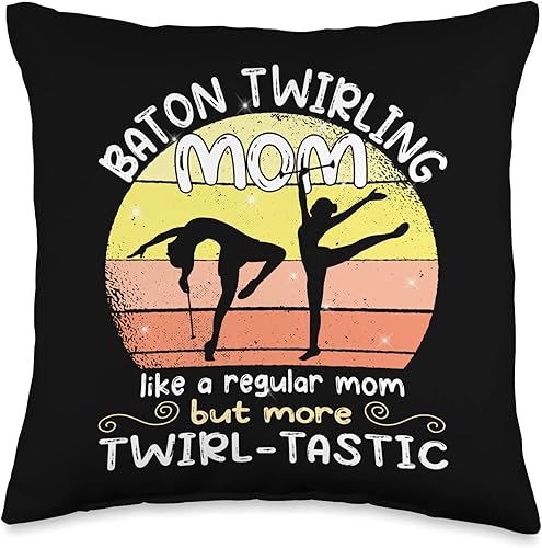 Cool majorette baton twirling gifts Twirling mom-Gymnasts Baton Twirler Throw Pillow, 16x16, Multicolor