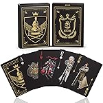 WJPC Waterproof Playing CardsPlastic Playing Cards,Deck of Cards Game and Party Poker Cards (Knight Gold)